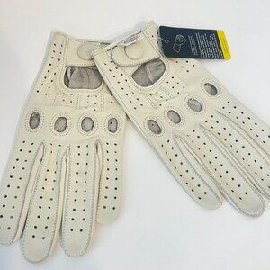 Riparo Motorsports Leather Gloves Off White Unisex Size 7